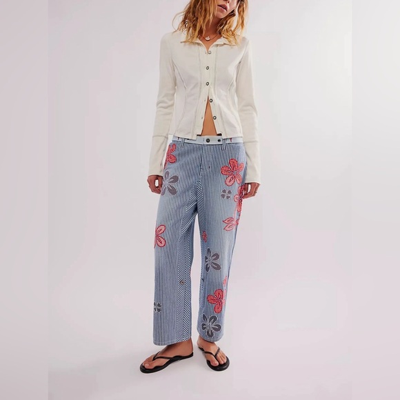 🚨 SOLD 🚨 NWT FREE PEOPLE HOT TROPICS CUFFED HAREM TROUSERS sz 2 - Picture 1 of 4